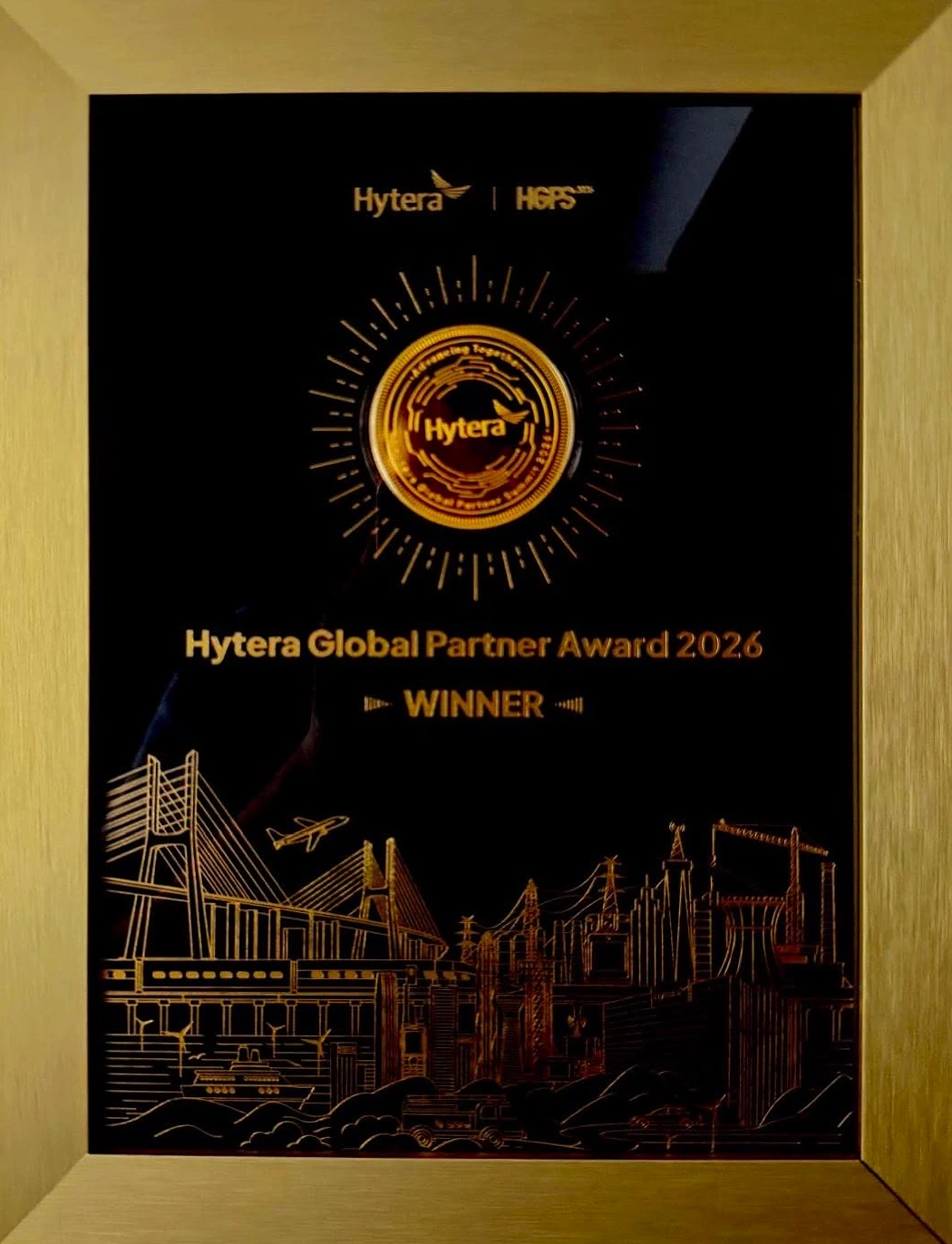 Hytera Global Partner Award 2026 winner plaque awarded to FAAB Group